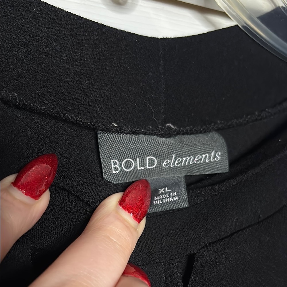 Bold Elements Black Blouse with Gold Rings XL - Picture 2 of 3